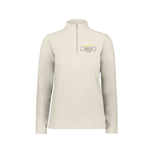 [6864.53T.XS-LOGO1] Ladies MicroFleece 1/4 Zip Pullover (Female Adult XS, White, Logo 1)