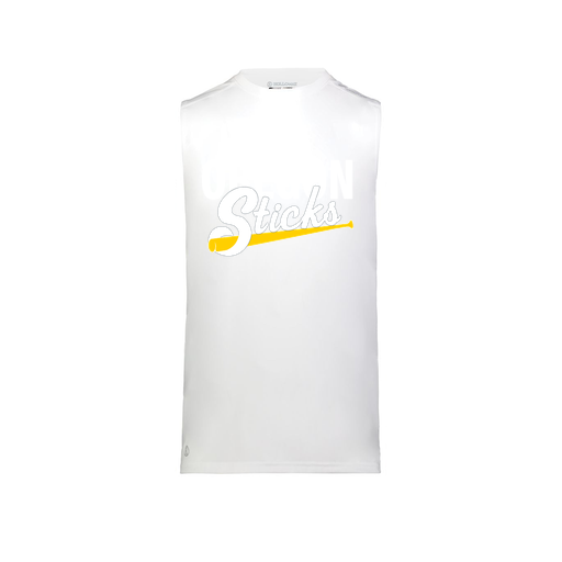 [222593.005.S-LOGO3] Men's CoolDry TankTop (Adult S, White, Logo 3)