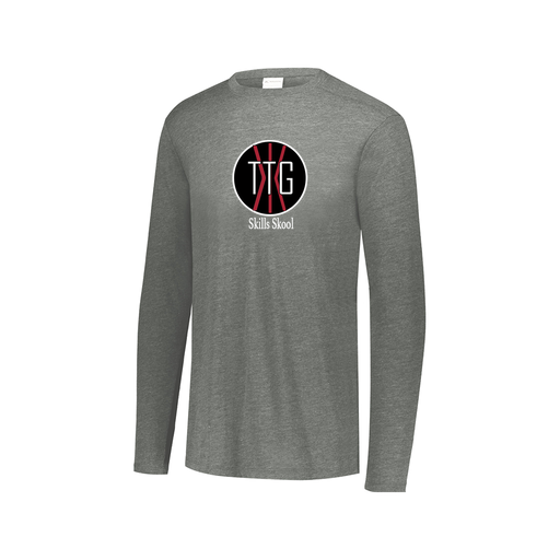 [FTLCUBGY-AXS-LOGO2] Decker Men's Tri-Blend T-Shirt - Long Sleeve (Adult XS, Gray, Logo 2)
