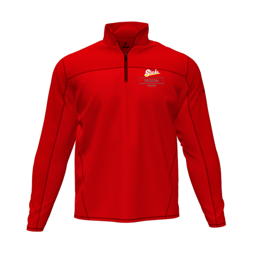 [CUS-DFW-QTRZ-PER-LSL-RED-AS-LOGO1] Quarter Zip Pullover (Adult S, Red, Logo 1)
