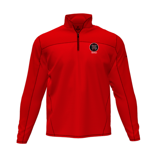 [CUS-DFW-QTRZ-PER-LSL-RED-AS-LOGO2] Quarter Zip Pullover (Adult S, Red, Logo 2)