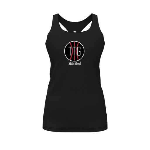 [FT0TRBBK-FYS-LOGO2] Decker Racerback Tank Top (Female Youth S, Black, Logo 2)