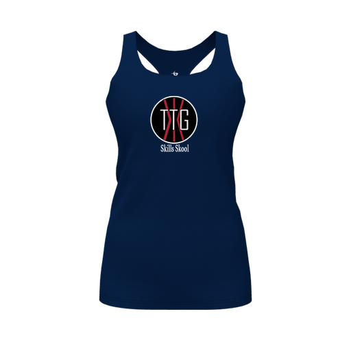 [FT0TRBNV-FYS-LOGO2] Decker Racerback Tank Top (Female Youth S, Navy, Logo 2)