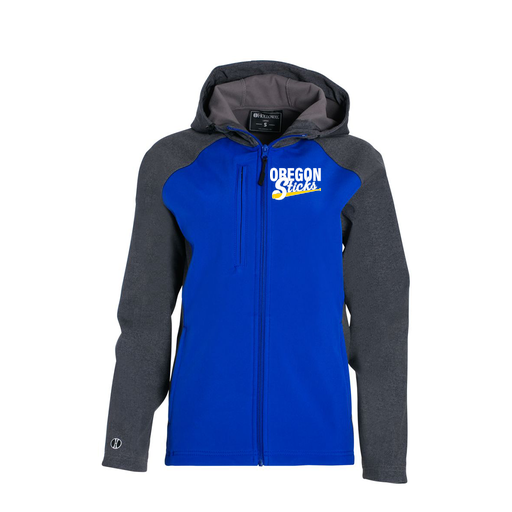 [229357.H02.XS-LOGO3] Soft Shell Full Zip Jacket - Womens (Female Adult XS, Royal, Logo 3)