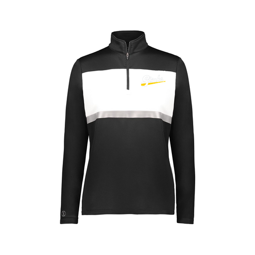 [222791.420.XS-LOGO3] Ladies Bold 1/4 Zip Pullover (Female Adult XS, Black, Logo 3)