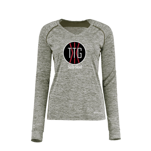 [222770.K94.XS-LOGO2] Ladies Electric Long Sleeve Shirt (Female Adult XS, Gray, Logo 2)