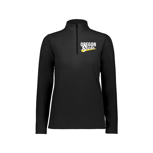 [6864.080.XS-LOGO3] Ladies MicroFleece 1/4 Zip Pullover (Female Adult XS, Black, Logo 3)