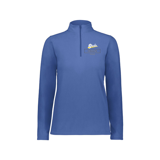 [6864.060.XS-LOGO1] Ladies MicroFleece 1/4 Zip Pullover (Female Adult XS, Royal, Logo 1)