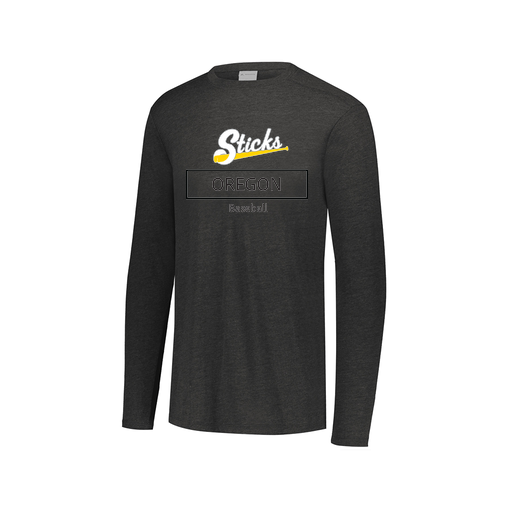 [FTLCUBBK-AXS-LOGO1] Decker Men's Tri-Blend T-Shirt - Long Sleeve (Adult XS, Black, Logo 1)