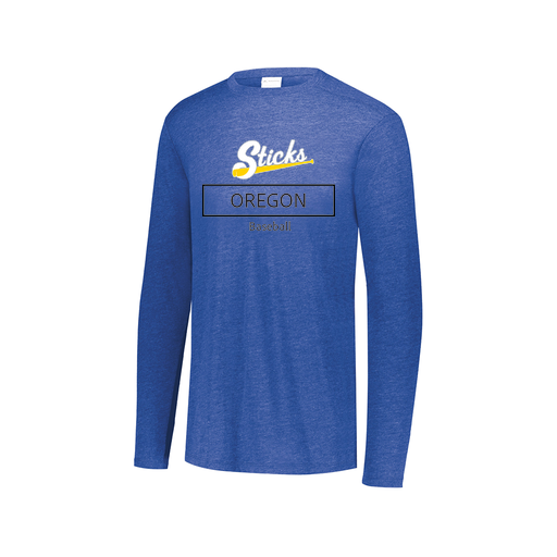[FTLCUBRY-AXS-LOGO1] Decker Men's Tri-Blend T-Shirt - Long Sleeve (Adult XS, Royal, Logo 1)