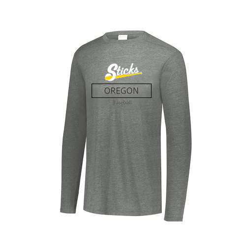 [FTLCUBGY-AXS-LOGO1] Decker Men's Tri-Blend T-Shirt - Long Sleeve (Adult XS, Gray, Logo 1)