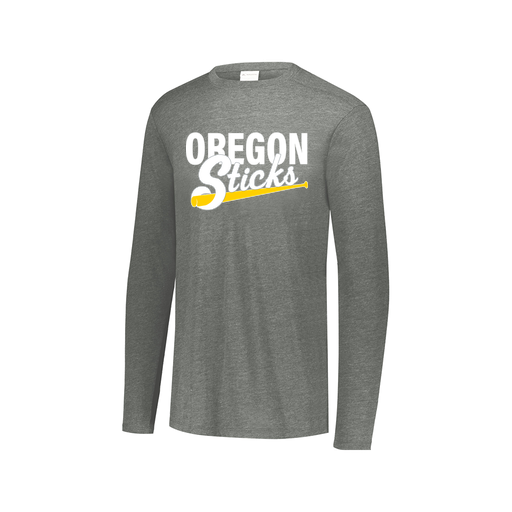 [FTLCUBGY-AXS-LOGO3] Decker Men's Tri-Blend T-Shirt - Long Sleeve (Adult XS, Gray, Logo 3)