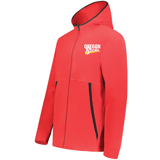 [6858.083.XS-LOGO3] Men's Chill Full Zip Fleece (Adult XS, Red, Logo 3)