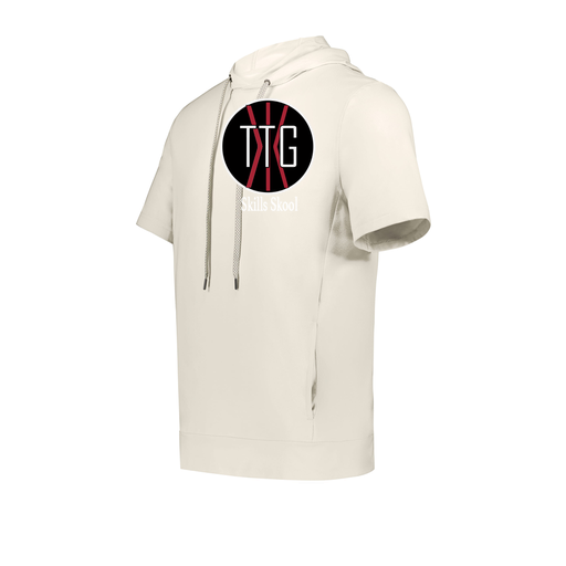 [222505.907.S-LOGO2] Men's Venturs Soft Knit Short Sleeve Hoodie (Adult S, White, Logo 2)