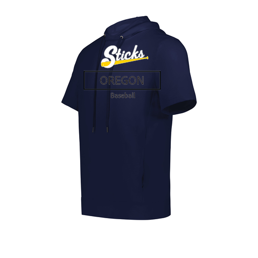 [222505.065.S-LOGO1] Men's Venturs Soft Knit Short Sleeve Hoodie (Adult S, Navy, Logo 1)