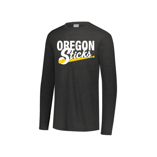 [FTLCUBBK-YS-LOGO3] Decker Youth Tri-Blend T-Shirt - Long Sleeve (Youth S, Black, Logo 3)