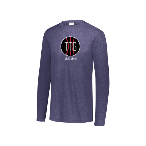 [FTLCUBNV-YS-LOGO2] Decker Youth Tri-Blend T-Shirt - Long Sleeve (Youth S, Navy, Logo 2)