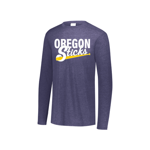 [FTLCUBNV-YS-LOGO3] Decker Youth Tri-Blend T-Shirt - Long Sleeve (Youth S, Navy, Logo 3)