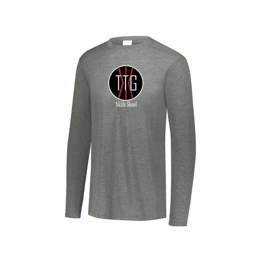 [FTLCUBGY-YS-LOGO2] Decker Youth Tri-Blend T-Shirt - Long Sleeve (Youth S, Gray, Logo 2)