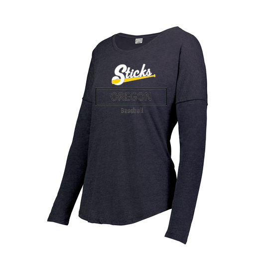 [FTLCUBNV-FAXS-LOGO1] Decker Women's Tri-Blend T-Shirt - Long Sleeve (Female Adult XS, Navy, Logo 1)