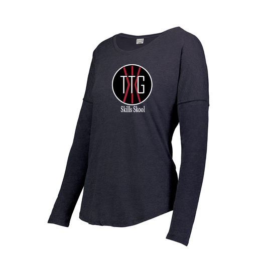 [FTLCUBNV-FAXS-LOGO2] Decker Women's Tri-Blend T-Shirt - Long Sleeve (Female Adult XS, Navy, Logo 2)