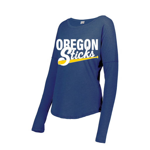 [FTLCUBRY-FAXS-LOGO3] Decker Women's Tri-Blend T-Shirt - Long Sleeve (Female Adult XS, Royal, Logo 3)