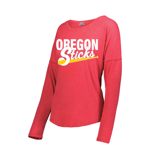 [FTLCUBRD-FAXS-LOGO3] Decker Women's Tri-Blend T-Shirt - Long Sleeve (Female Adult XS, Red, Logo 3)